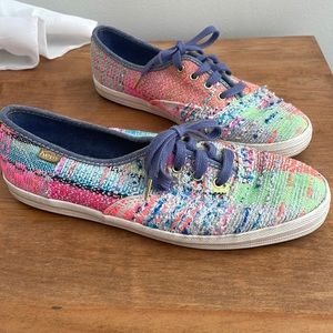 EUC Keds x Malhia Kent Neon Patchwork Lace-Up Sneaker, Sz. 6.5